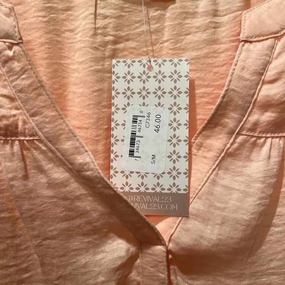 Kori Revival 23 women’s Small/Medium peach cap sleeve top NWT - Picture 5 of 7